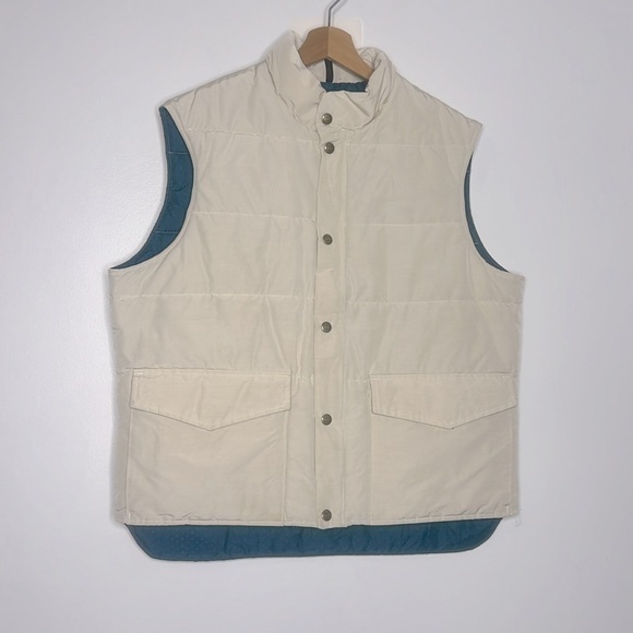 Woolrich men’s cream quilted puffer vest size medium - Picture 1 of 9